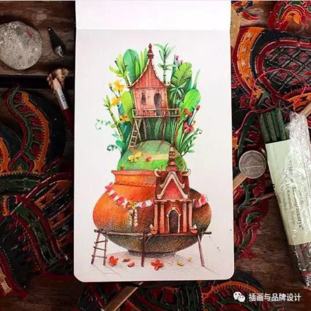 手绘丨水彩画出的森林小屋，每个都想住上一辈子
插画与品牌设计
前天 09:14
插画师谈到灵感：
来自自己喜爱的多彩糖果
来自自己喜爱的花花草草
来自自己喜爱的灯放在桌子，
让插画师想起来以前看到的灯塔等等。