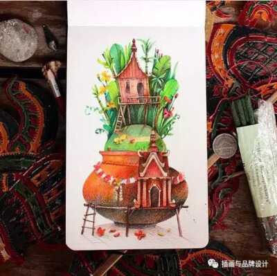 手绘丨水彩画出的森林小屋，每个都想住上一辈子
插画与品牌设计
前天 09:14
插画师谈到灵感：
来自自己喜爱的多彩糖果
来自自己喜爱的花花草草
来自自己喜爱的灯放在桌子，
让插画师想起来以前看到的灯塔等等…