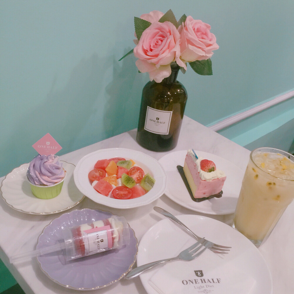 下午茶粉色控ins风