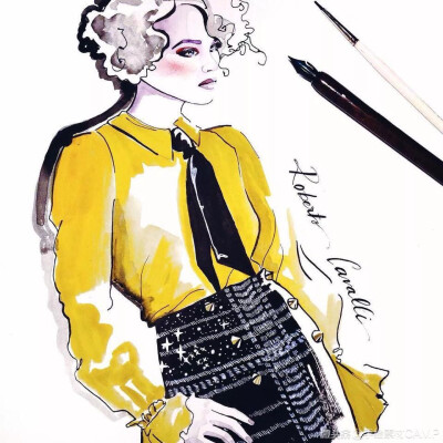 看到一组时尚插画很喜欢~
/By瑞典时尚插画师 Ramona Chantaf