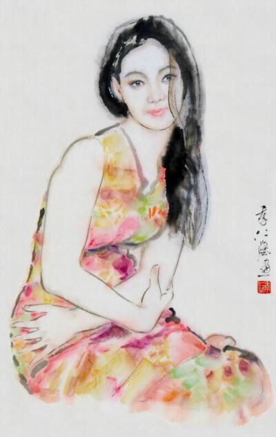 季仁葵水墨人物画欣赏｜季仁葵，上海奉贤高桥人，1970年毕业于浙江美术学院，师承方增先先生。