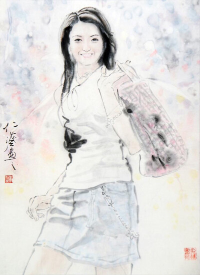 季仁葵水墨人物画欣赏｜季仁葵，上海奉贤高桥人，1970年毕业于浙江美术学院，师承方增先先生。