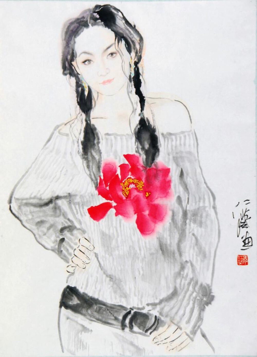 季仁葵水墨人物画欣赏｜季仁葵，上海奉贤高桥人，1970年毕业于浙江美术学院，师承方增先先生。