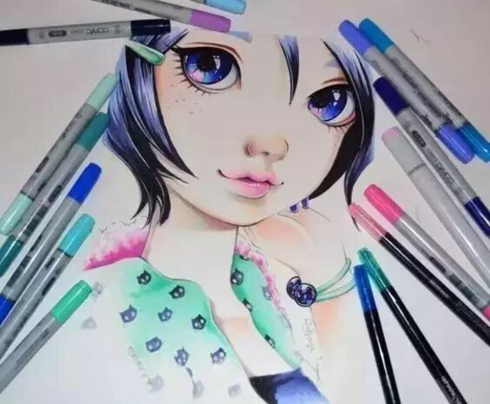 Lighane
来自德国一位概念艺术家
从小就特别喜欢画动漫人物
闪亮的色彩围绕着
犹如众星捧月
每一位的动漫女神人物在她笔下
萌翻全场
她的画作尤其对眼睛细节的刻画
尽显空灵、流动
看了她的画作，水平估计会提高不少