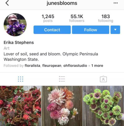 Erika Stephens在华盛顿州的奥林匹克半岛（Olympic Peninsula）经营着一个小型鲜花农场。正如她在 Instagram 自我介绍中写的那样，她一直对“土壤、种子和花朵”爱得深沉。
