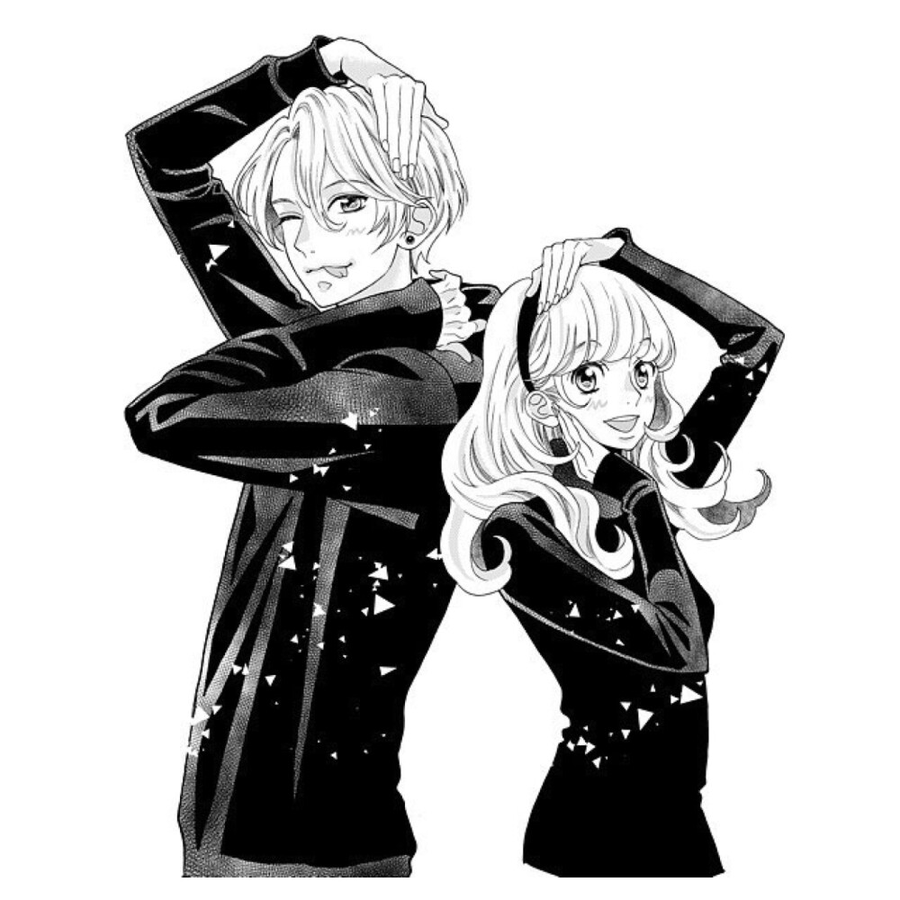 漫画黑白美女美少年帅哥