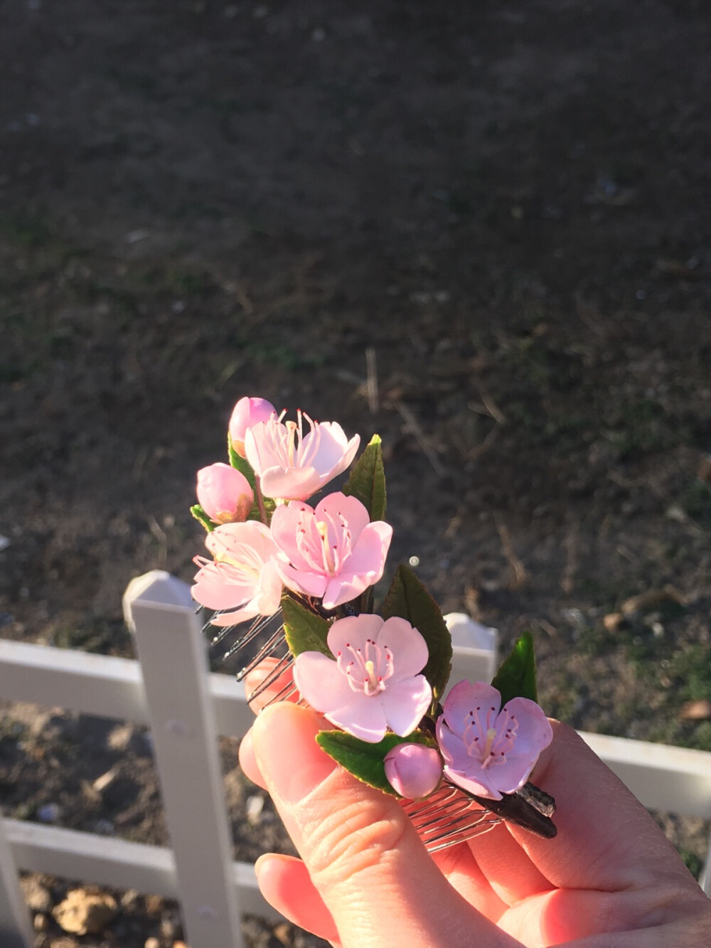 粘土 樱花发梳