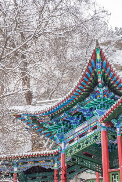 兰州五泉山的雪，中国传统建筑配上雪景，一种天人合一的东方人文美。 ​​​