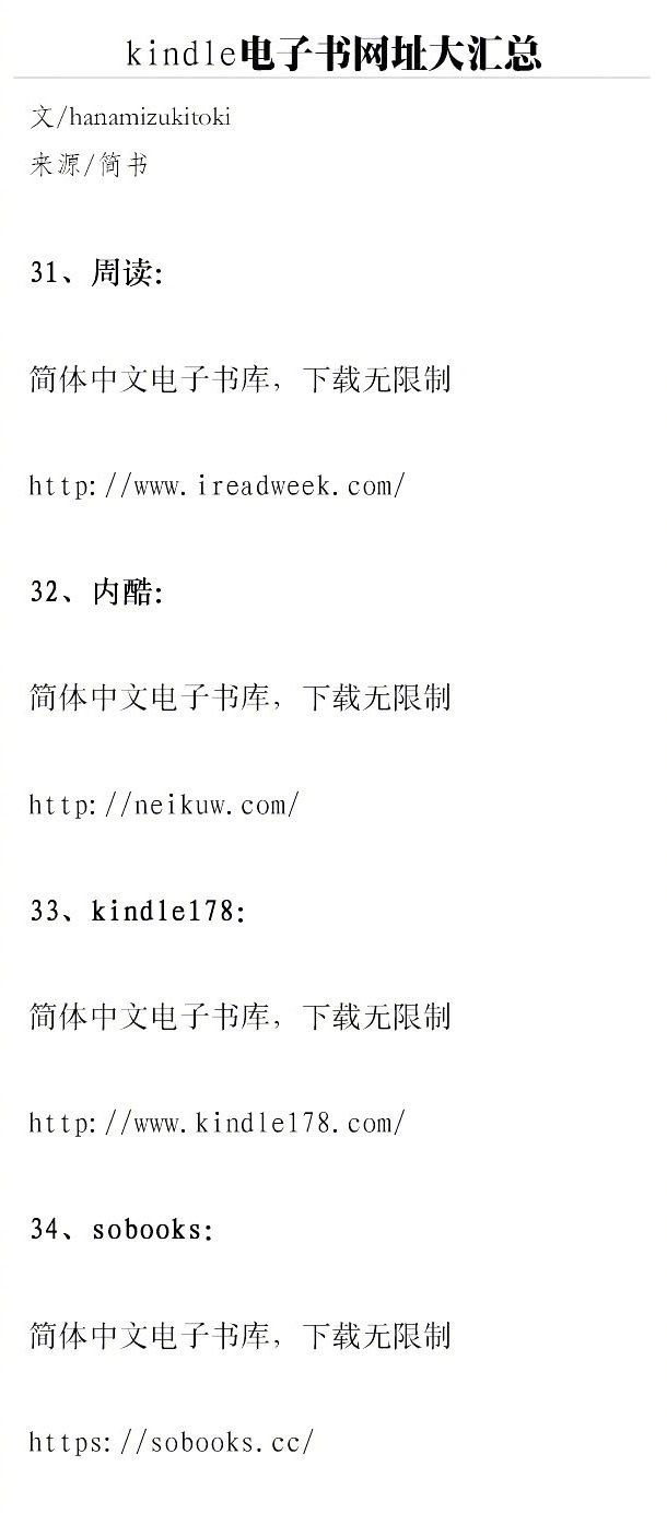 最全Kindle 电子书网站汇总 ！