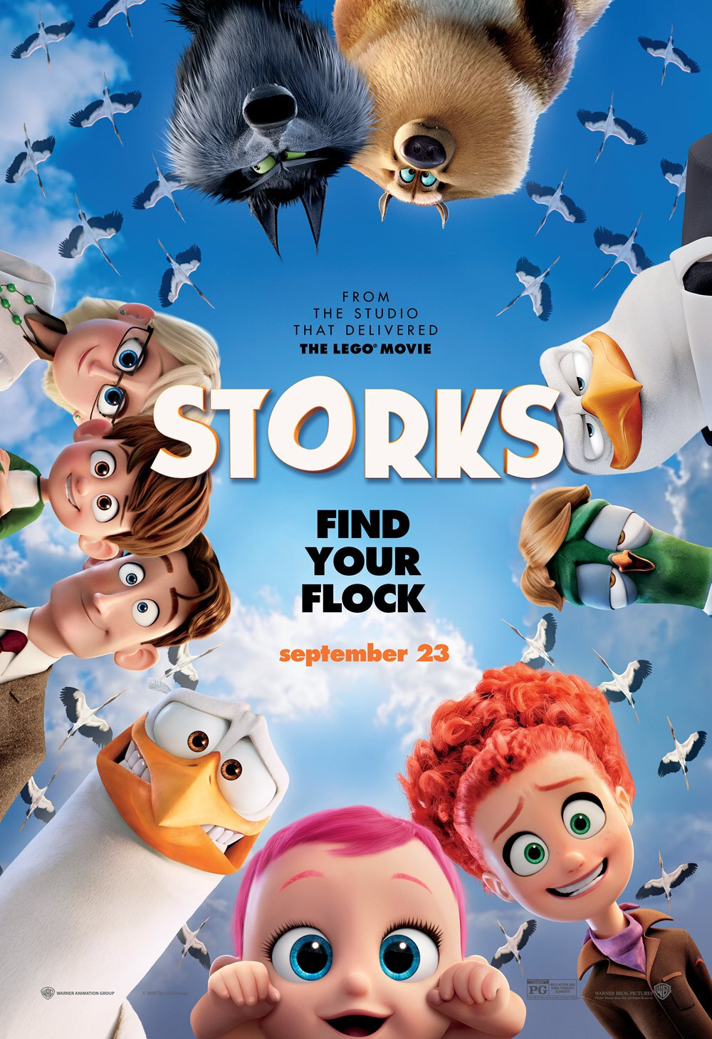 《逗鸟外传：萌宝满天飞》(Storks,2016年,美国):鹳鸟送子，天经地义……至少以前是这样。现在，他们负责给角落商店送货。朱尼尔是公司的最佳快递员，即将升职的他在某天值勤时，发现宝宝制造厂被意外启动。结果， 一个人见人爱、完全未经授权的宝宝就这样出现了。为了不让老板发现这次意外事故，朱尼尔和他的朋友、鹳鸟山上唯一的人类小郁，迫不及待地想把宝宝送走，于是匆匆踏上了他们首次快递宝宝的疯狂惊险之旅。更重要的是，这次任务的胜利完成将让全球的送子鸟再续送子的光荣使命。 不得不说，这个奇怪的中文译文真的会让很多人错过这部优秀的动画电影。