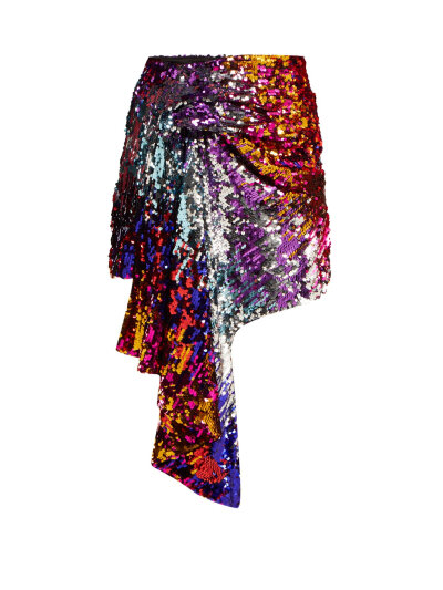 Draped sequinned mini skirt | Halpern