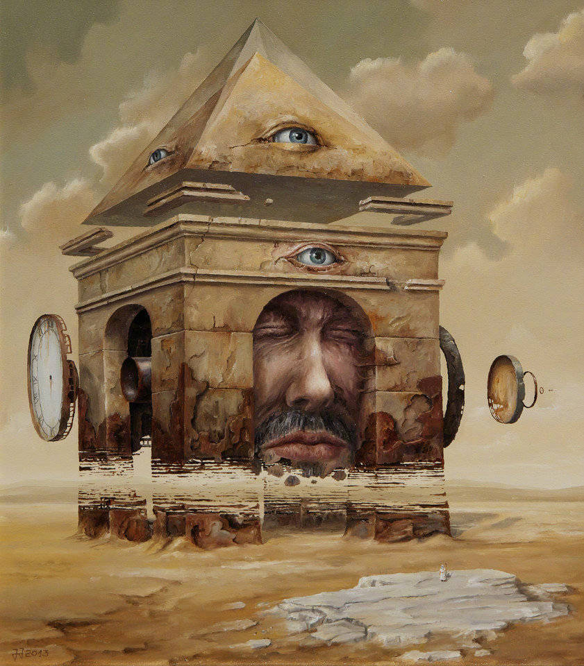 画家 Jaroslaw Jasnikowski 超现实主义绘画作品 