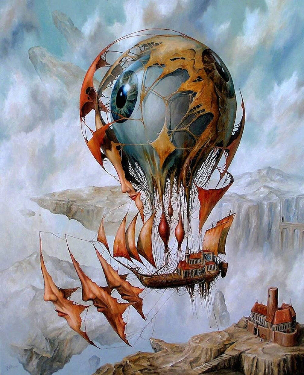 画家 Jaroslaw Jasnikowski 超现实主义绘画作品 