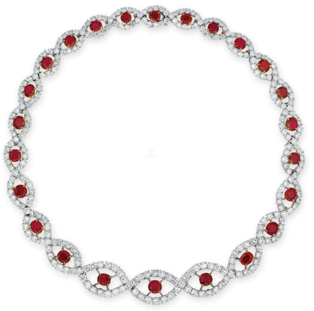 红宝石项链,由卡地亚(cartier)设计,香港佳士得(christies)2018年