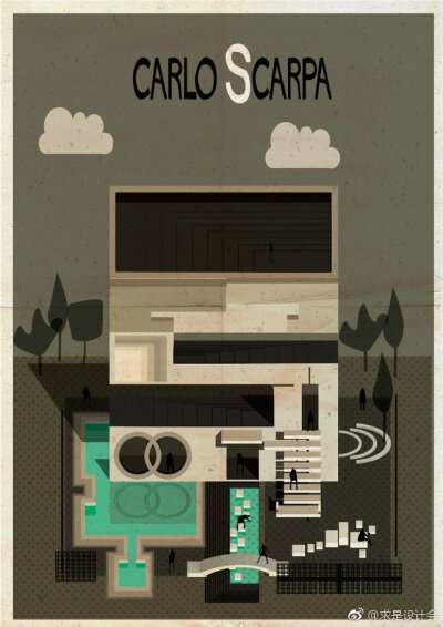 经典建筑字母表 by Federico Babina。#求是设计会#