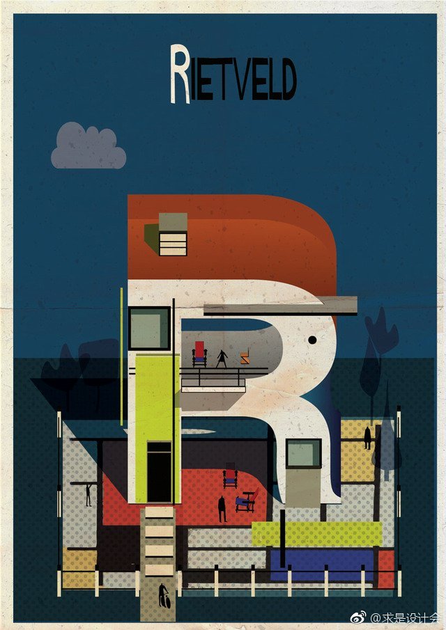 经典建筑字母表 by Federico Babina。#求是设计会#