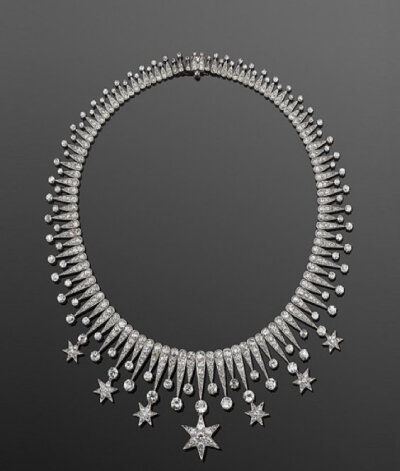 Diamond Stars Fringe Necklace, American, circa 1900- Fred Leighton