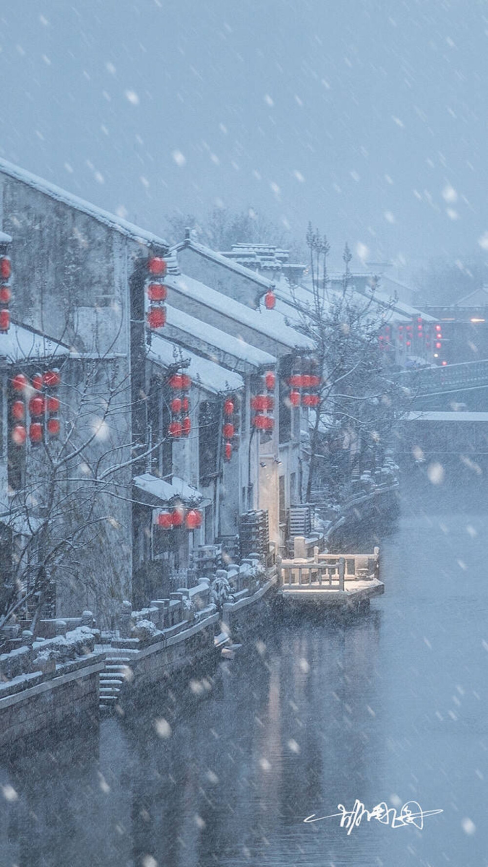 雪 水乡 古风壁纸