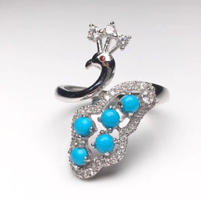 绿松石孔雀戒指