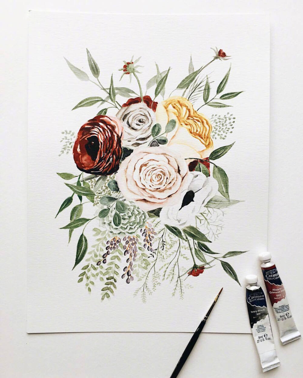 创意画廊美国插画师 Shealeen Louise 手绘花卉作品