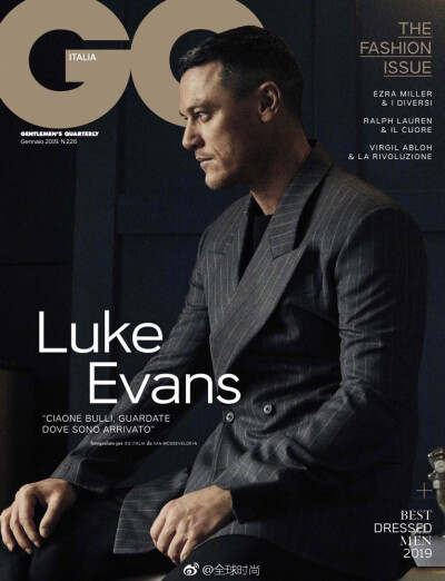 #LukeEvans# &amp;《GQ》意大利版1月刊封面Ⅰ荷尔蒙气息爆棚的卢克·伊万斯，每个细胞都在透露着迷人的英伦味道！