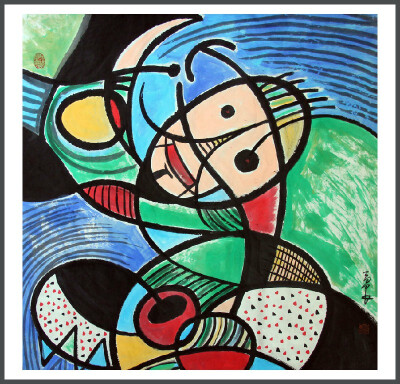 刘勇良彩墨抽象作品