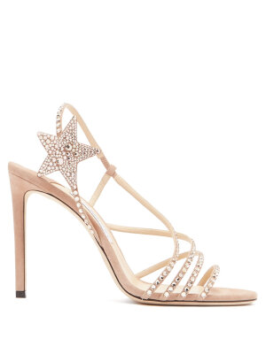 Lynn 100 crystal-embellished suede sandals | Jimmy Choo