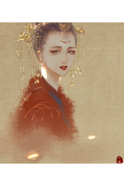 手绘古装美女 插画师:符殊