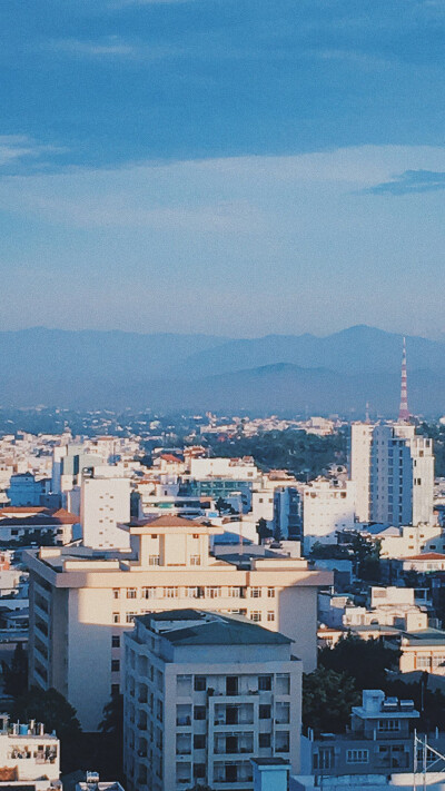 蓝色城市壁纸