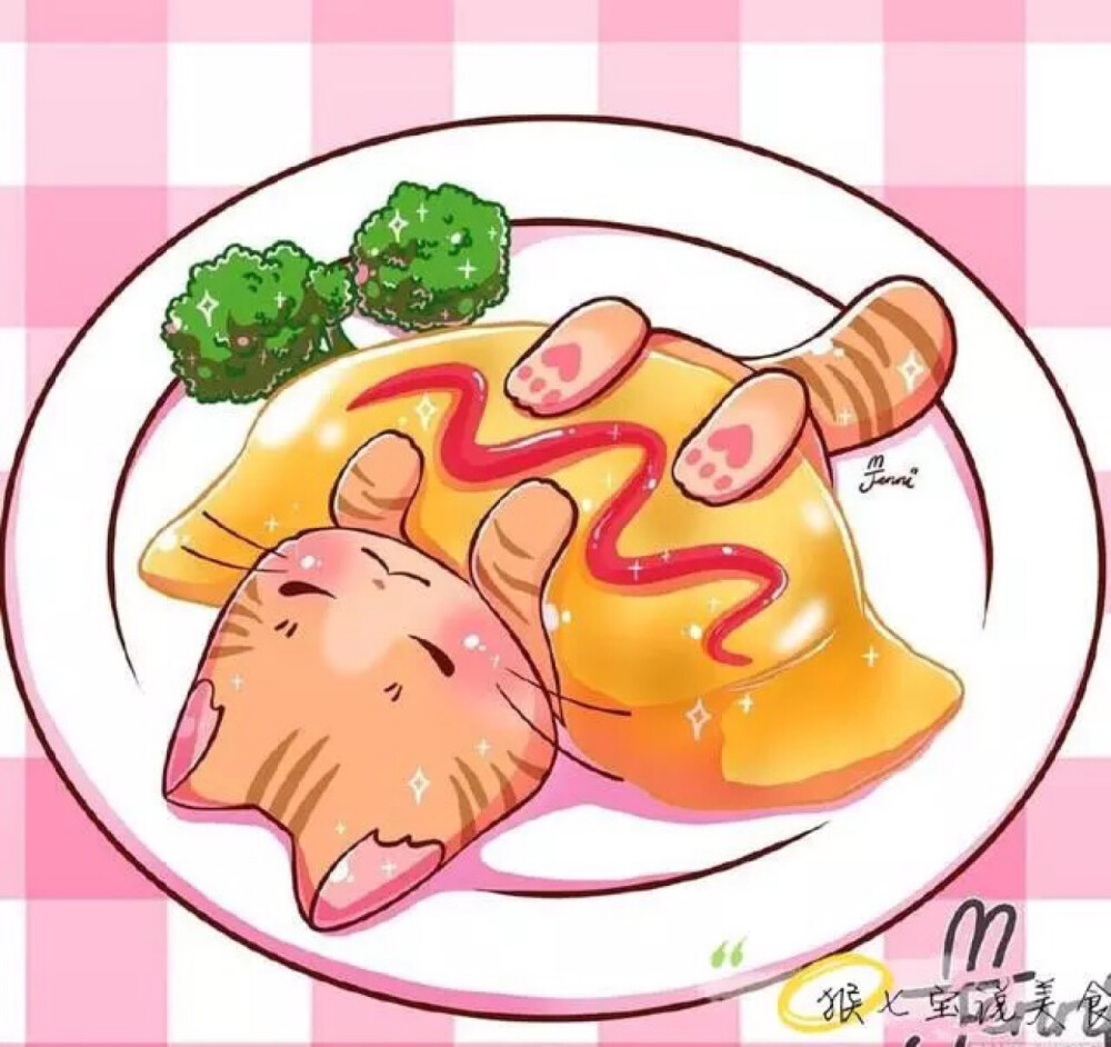 萌宠美食插画设计