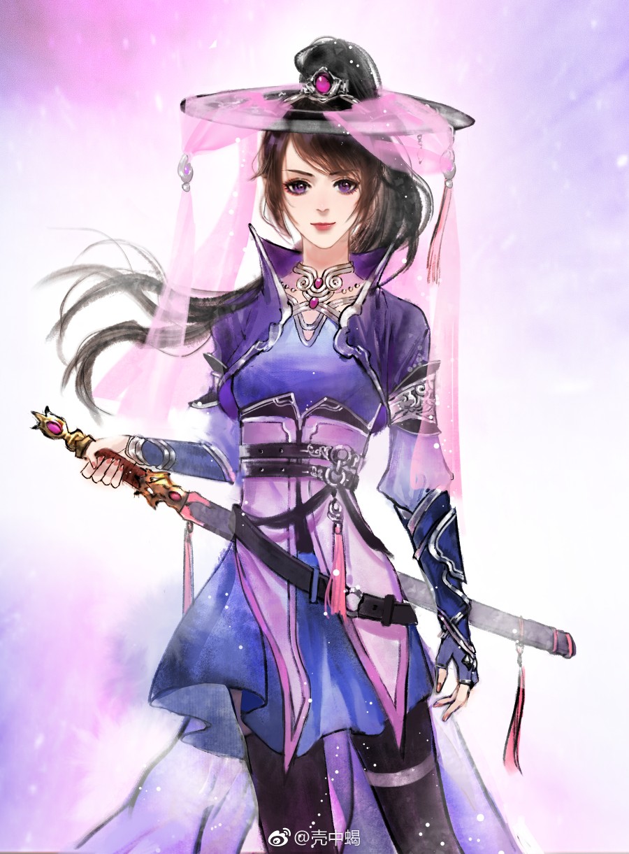 手绘古装美女 插画师:壳中蝎