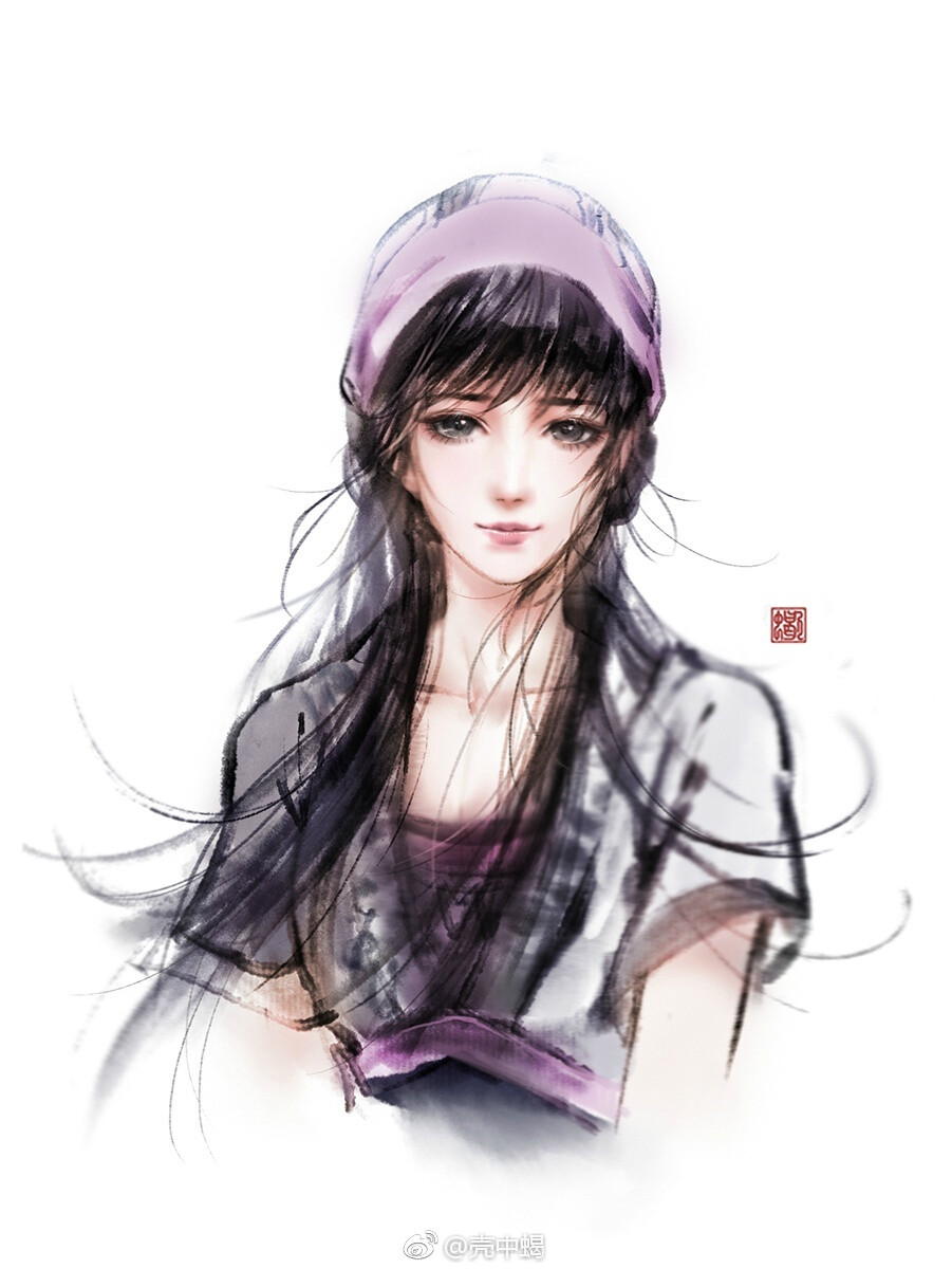 手绘古装美女 插画师:壳中蝎