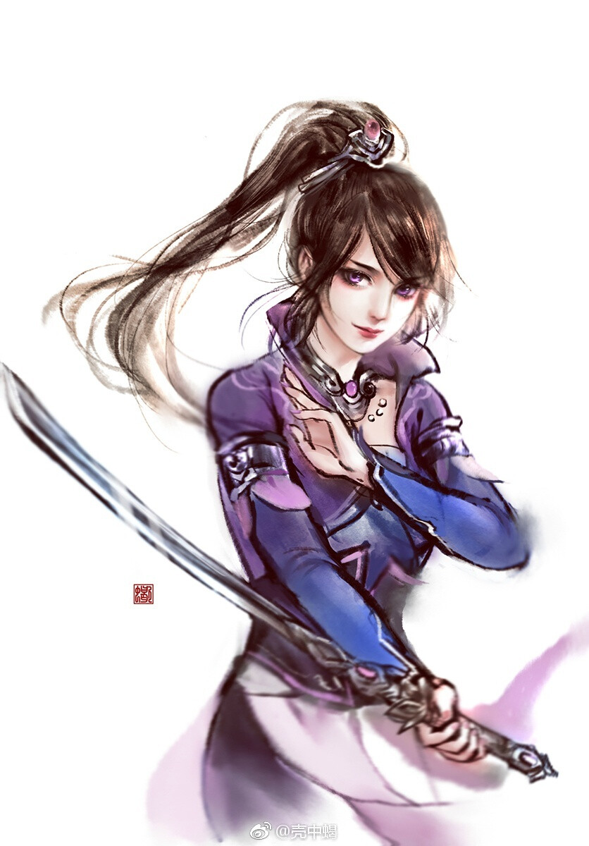 手绘古装美女 插画师:壳中蝎