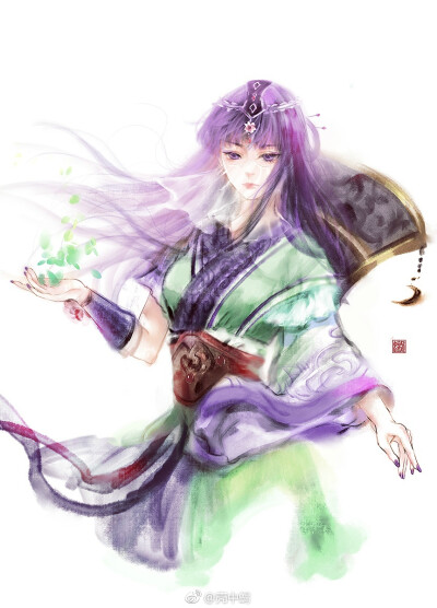 手绘古装美女 插画师:壳中蝎