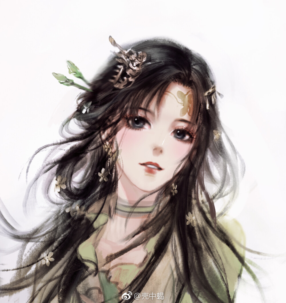 手绘古装美女 插画师:壳中蝎