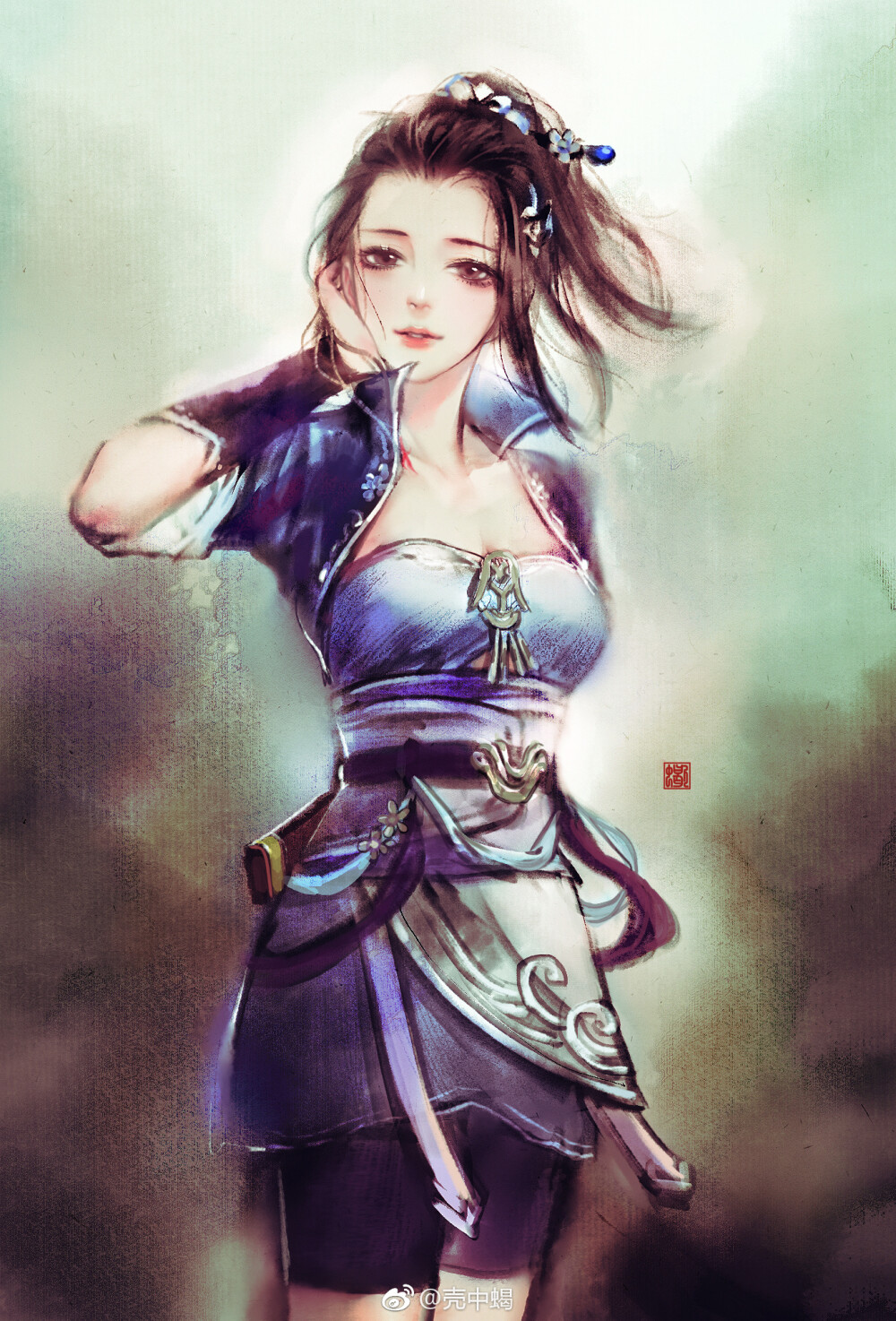 手绘古装美女 插画师:壳中蝎