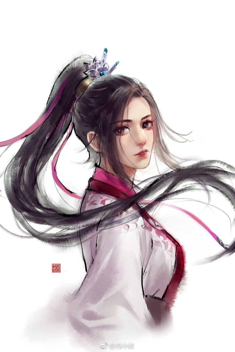 手绘古装美女 插画师:壳中蝎