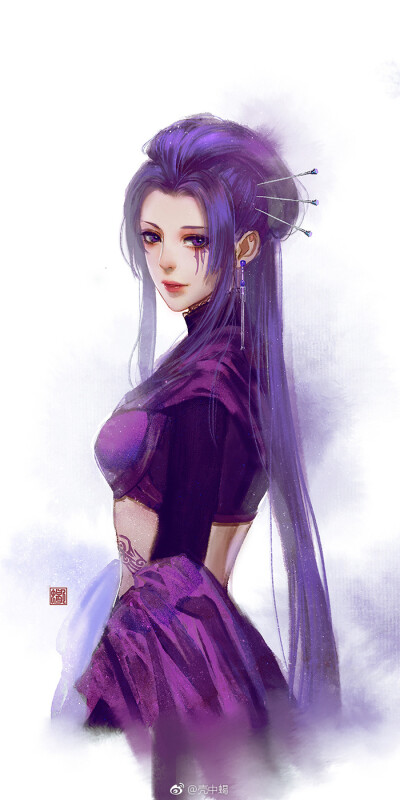 手绘古装美女 插画师:壳中蝎