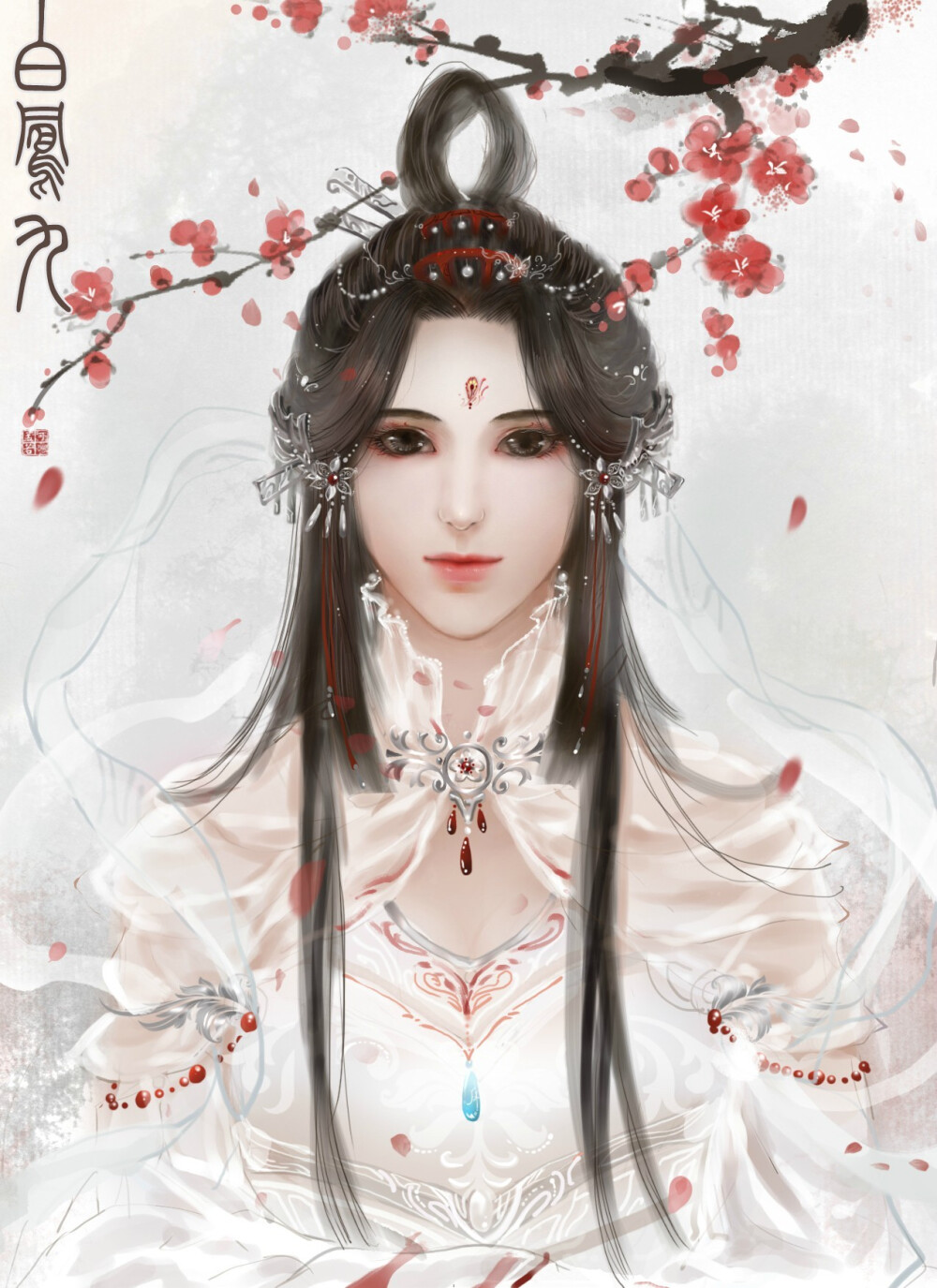 手绘古装情女 插画师:可若大妹砸