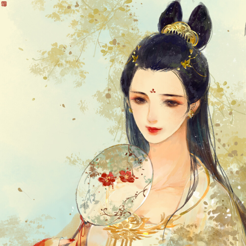 手绘古装美女 插画师:可若大妹砸