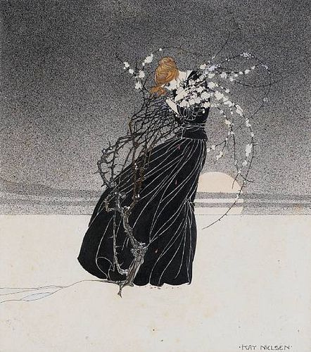 丹麦插画大师Kay Nielsen，“黄金年代”三巨头之一。他笔下的人物神秘而又华丽，有极强的个人风格，为《安徒生童话》，《格林童话》等著名的童话书都绘制过插画。