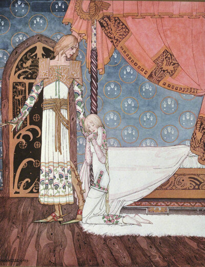 丹麦插画大师Kay Nielsen，“黄金年代”三巨头之一。他笔下的人物神秘而又华丽，有极强的个人风格，为《安徒生童话》，《格林童话》等著名的童话书都绘制过插画。