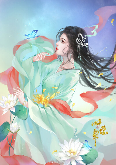 古装手绘美女 插画师:叶紫装