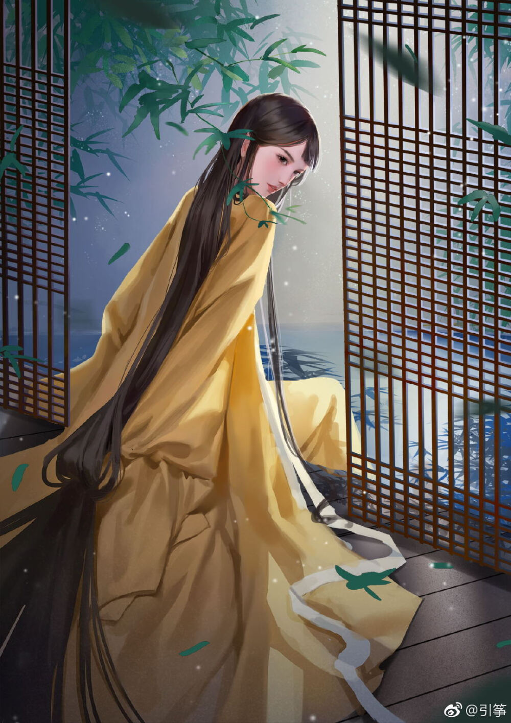 手绘古装美女 插画师:引筝