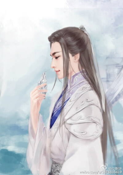 手绘古装美男 插画师:花影咩