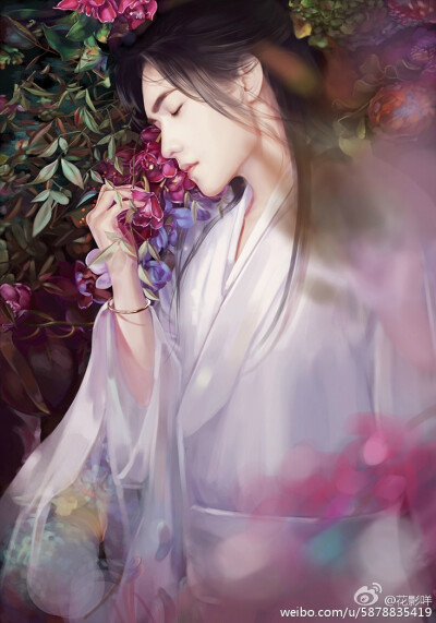 手绘古装美男 插画师:花影咩