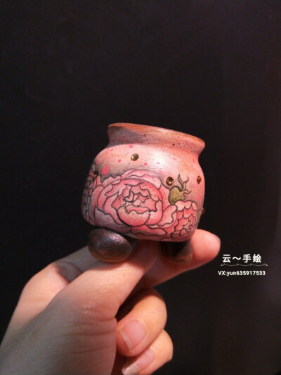 我的手绘作品，手绘花盆