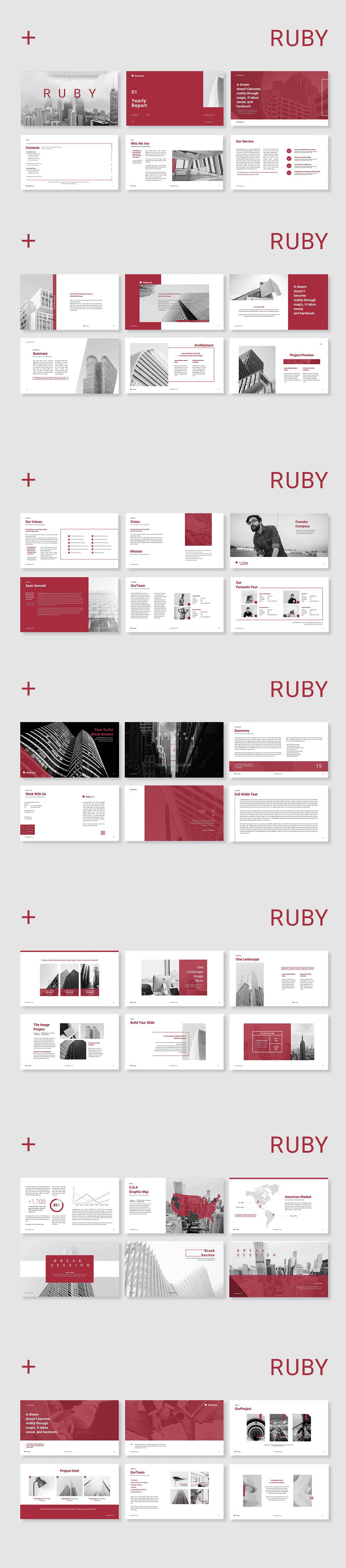 美风酒红色公司介绍产品宣传Keynote模板