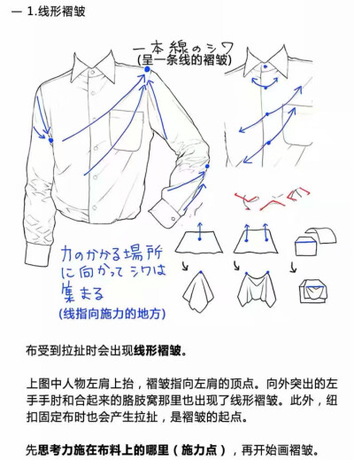 衬衫的褶皱和上色方法，如何画一件完美的白衬衫
画师：珠樹みつね