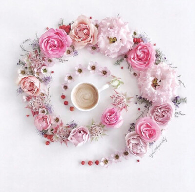 coffee with flowers